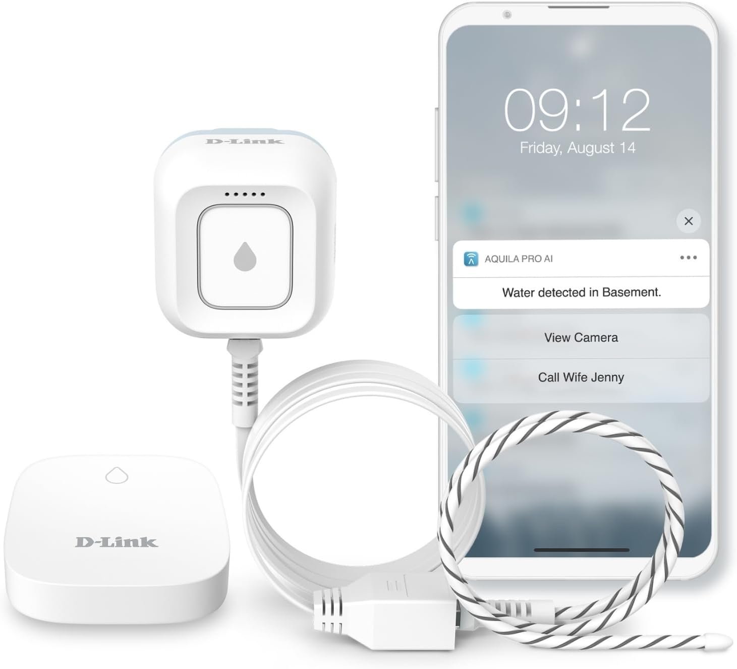 D-Link Next-Gen WiFi Water Leak Detector Starter Kit