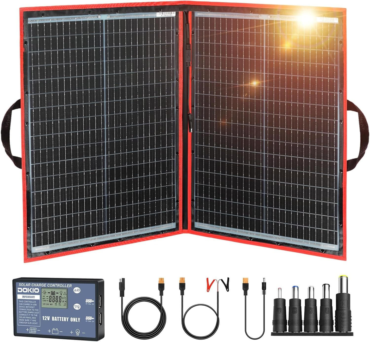 DOKIO 100W Portable Foldable Solar Panel Kit