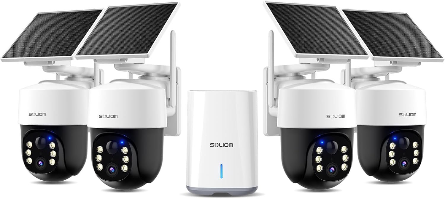 SOLIOM Security Cameras Wireless Outdoor 4-Cam Kit