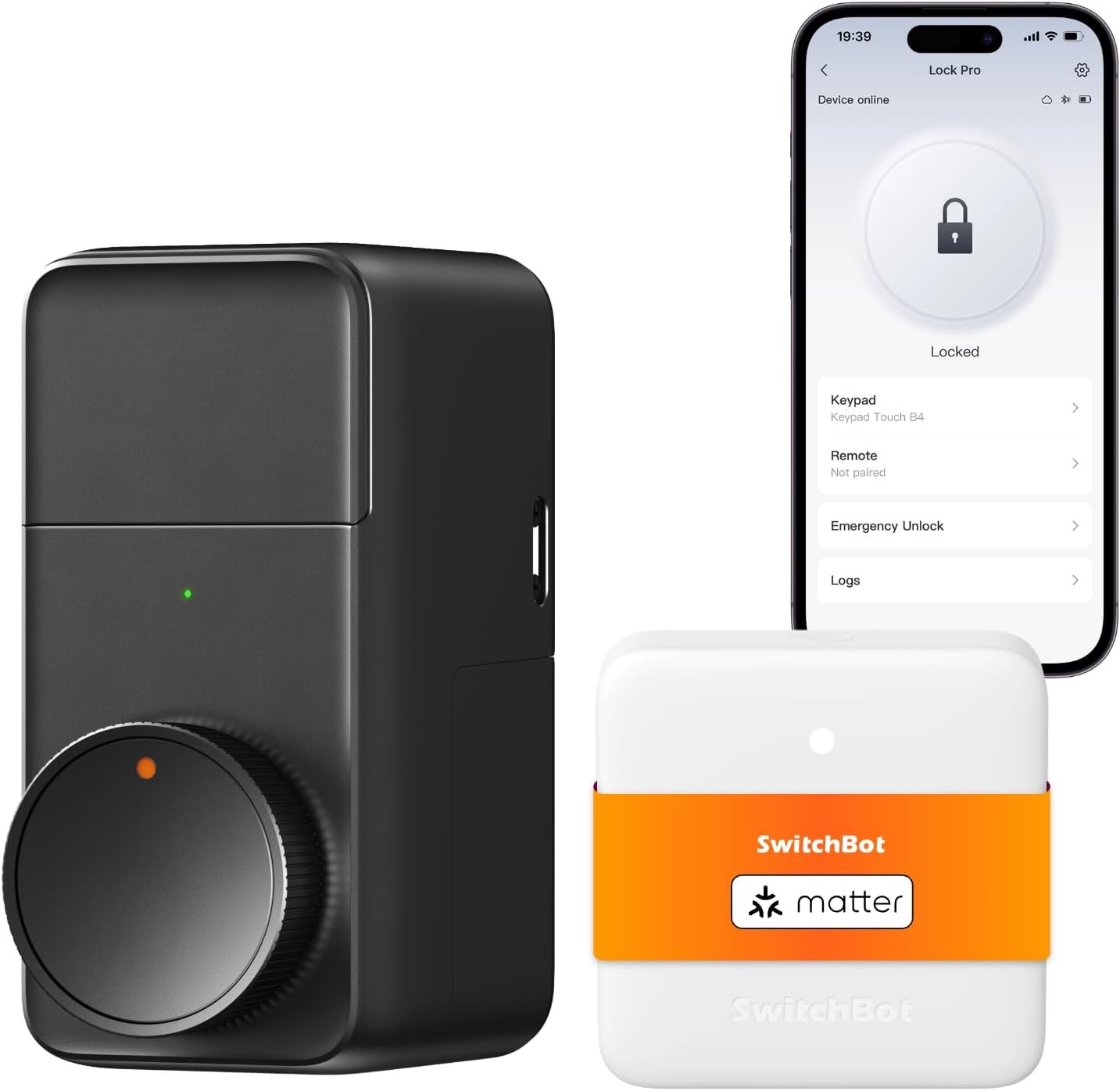 SwitchBot WiFi Smart Lock Pro + Hub Mini Matter