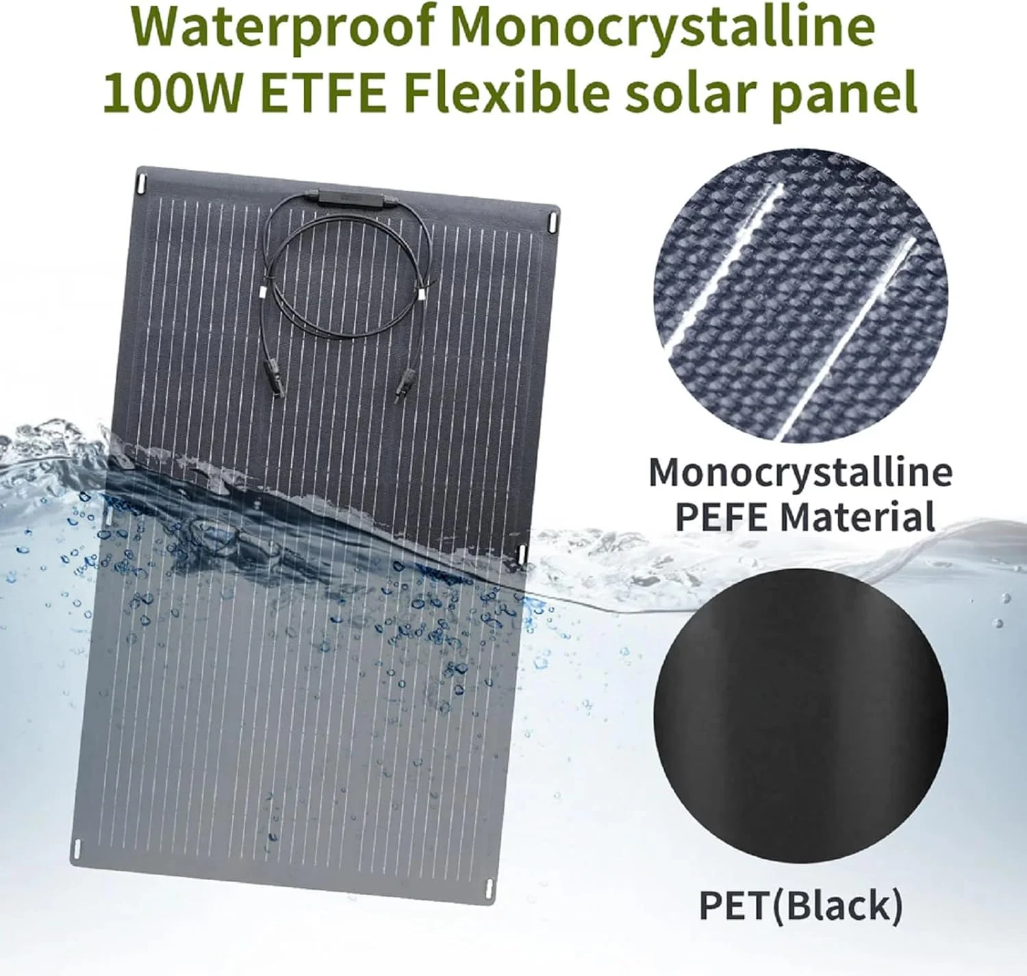 Ultra-thin and flexible design of the ALLPOWERS SF100 solar panel