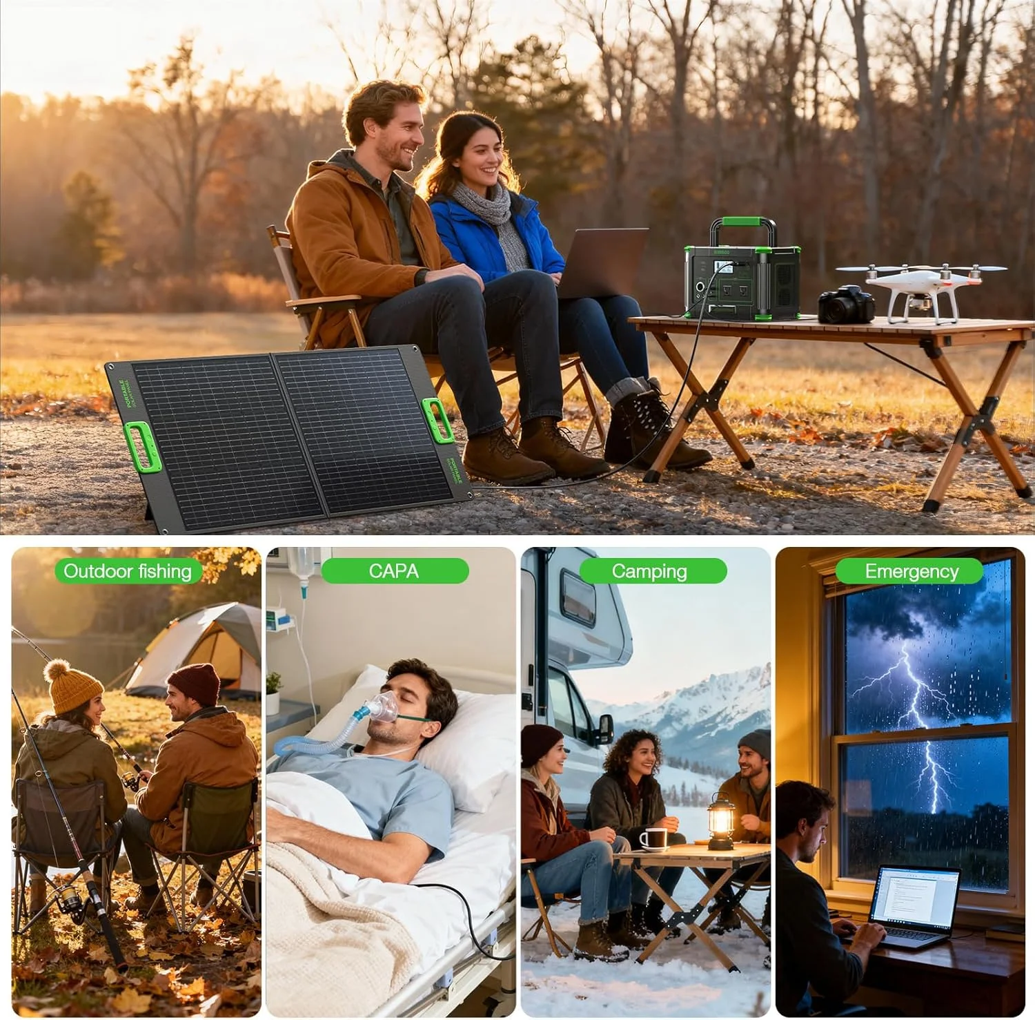Amazon Portable Power Station 500W powering multiple devices simultaneously