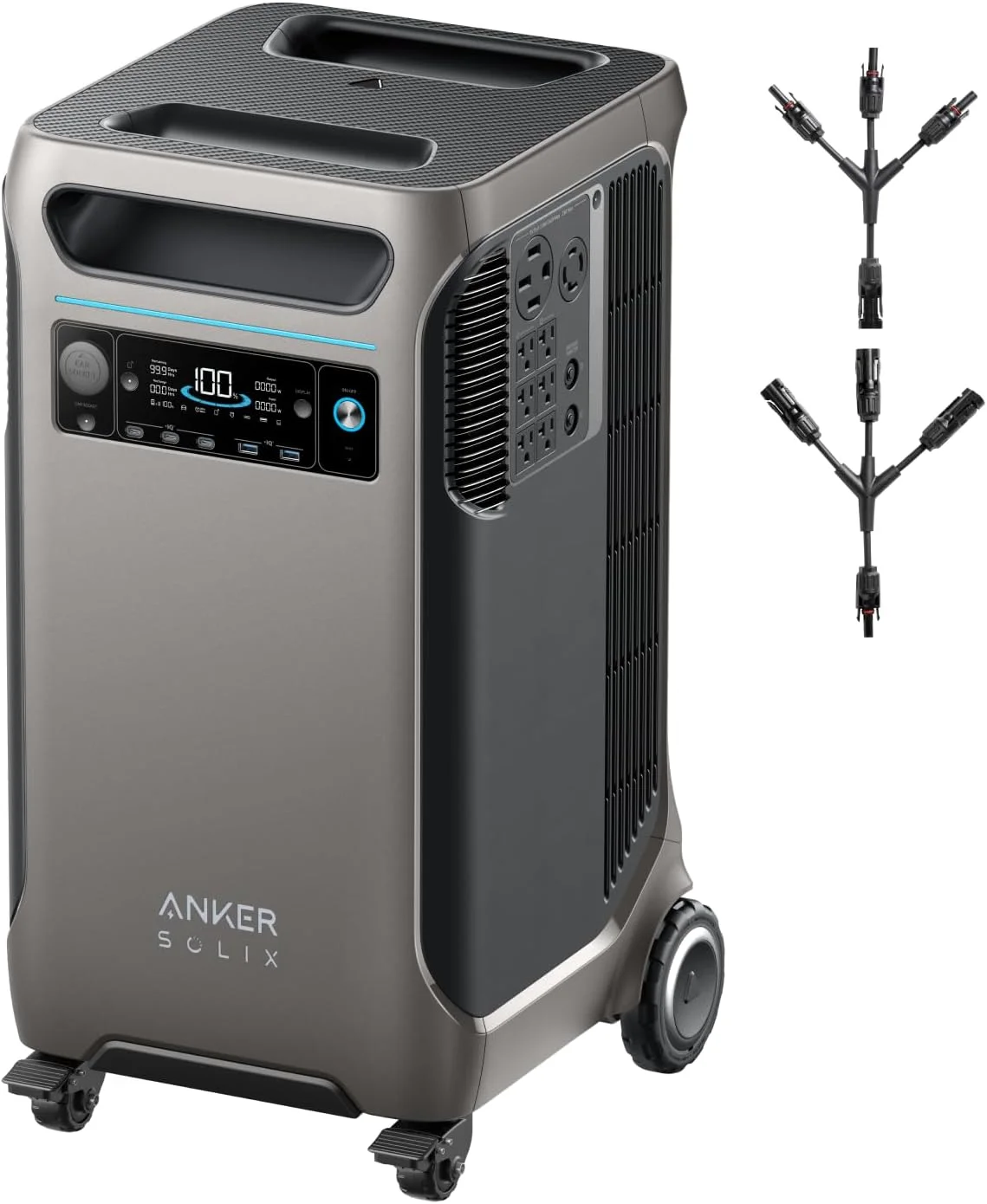 Anker SOLIX F3800 unit showcasing its robust design and front panel