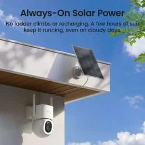 aosu SolarCam D1 Max 6-Cam Kit, 4K Solar Security Cameras Wireless Outdoor, 360° PTZ Auto Tracking & Vehicle Detection, Color Night Vision, No Subscription Required, 1TB Expandable Storage