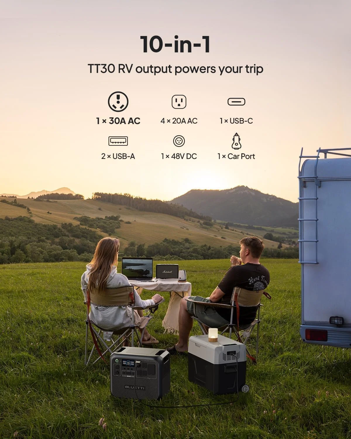 BLUETTI AC200L being recharged via solar panels