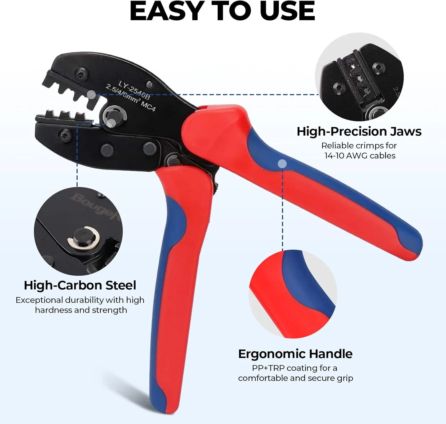 BougeRV Solar Crimper Tool Kit waterproof connector design
