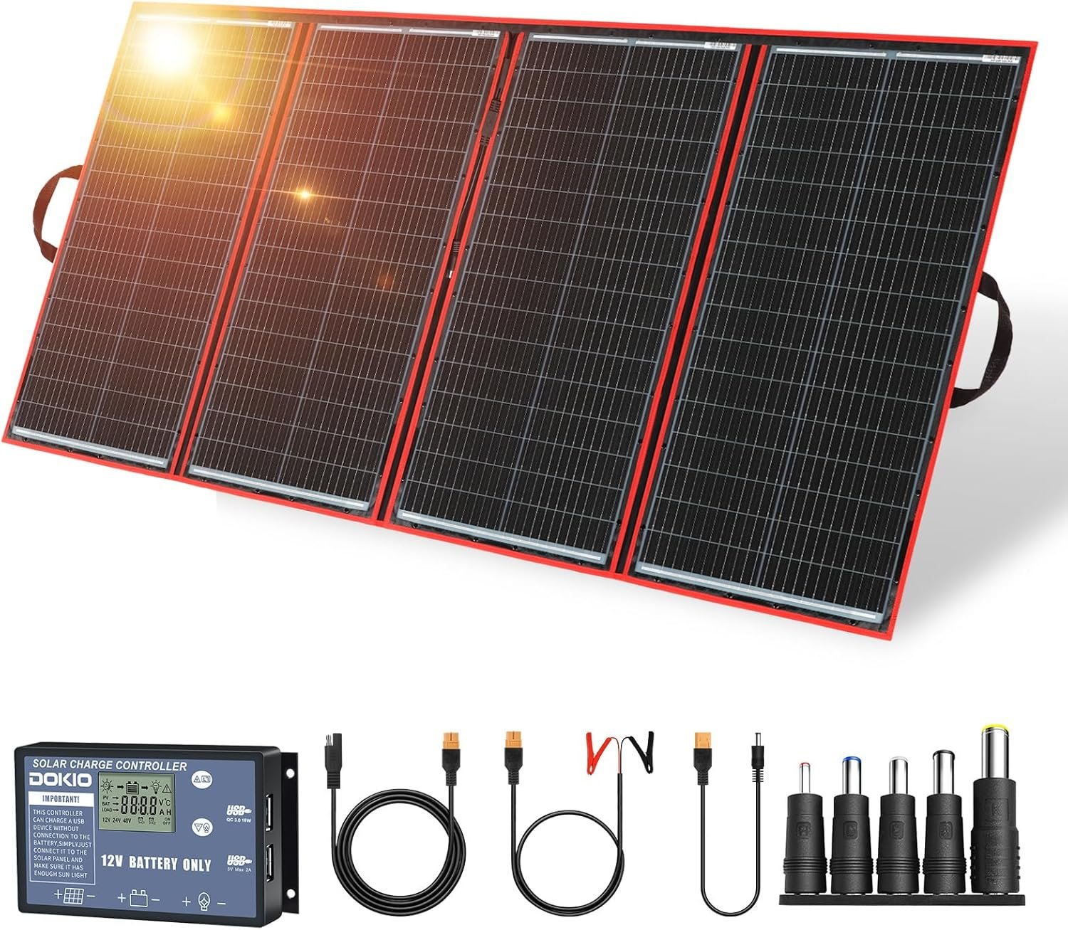 DOKIO 300W Foldable Solar Panel Kit