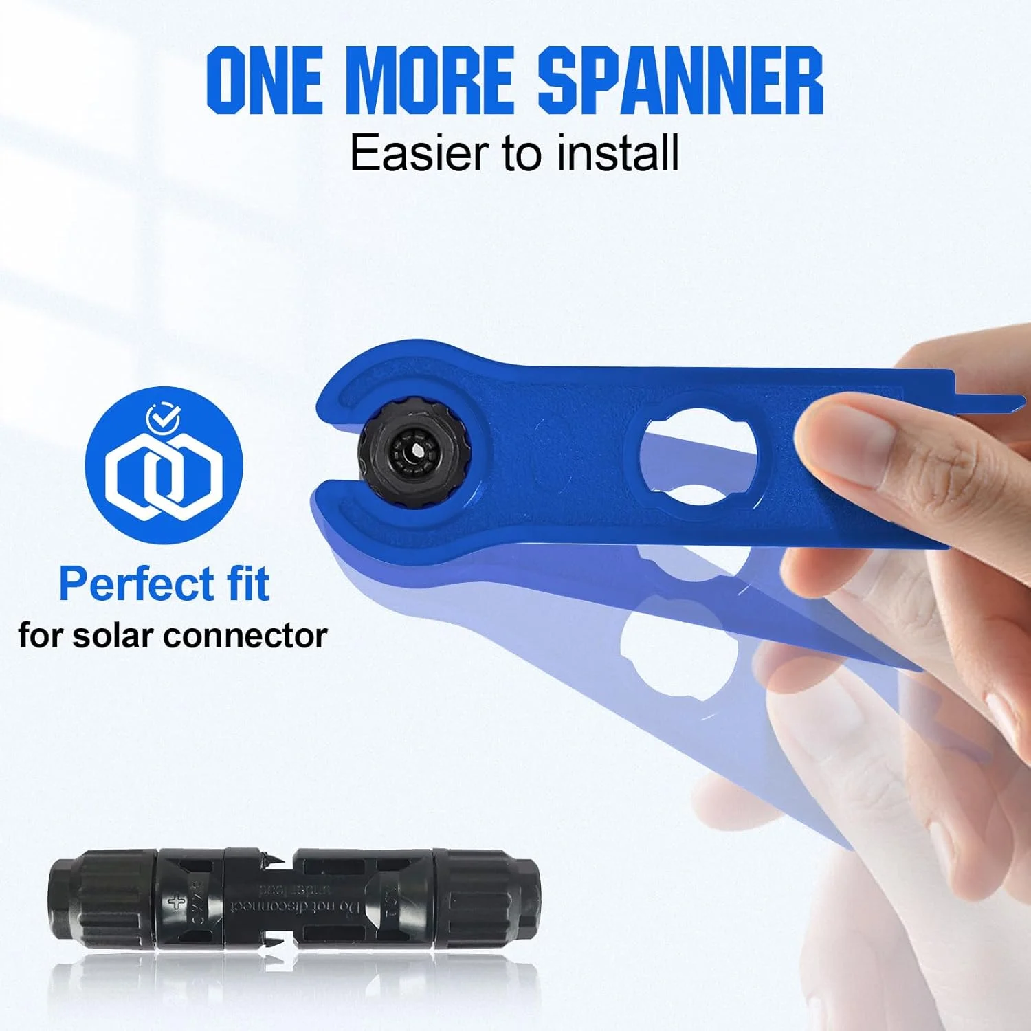 Solar connector spanner wrenches for easy tightening and loosening