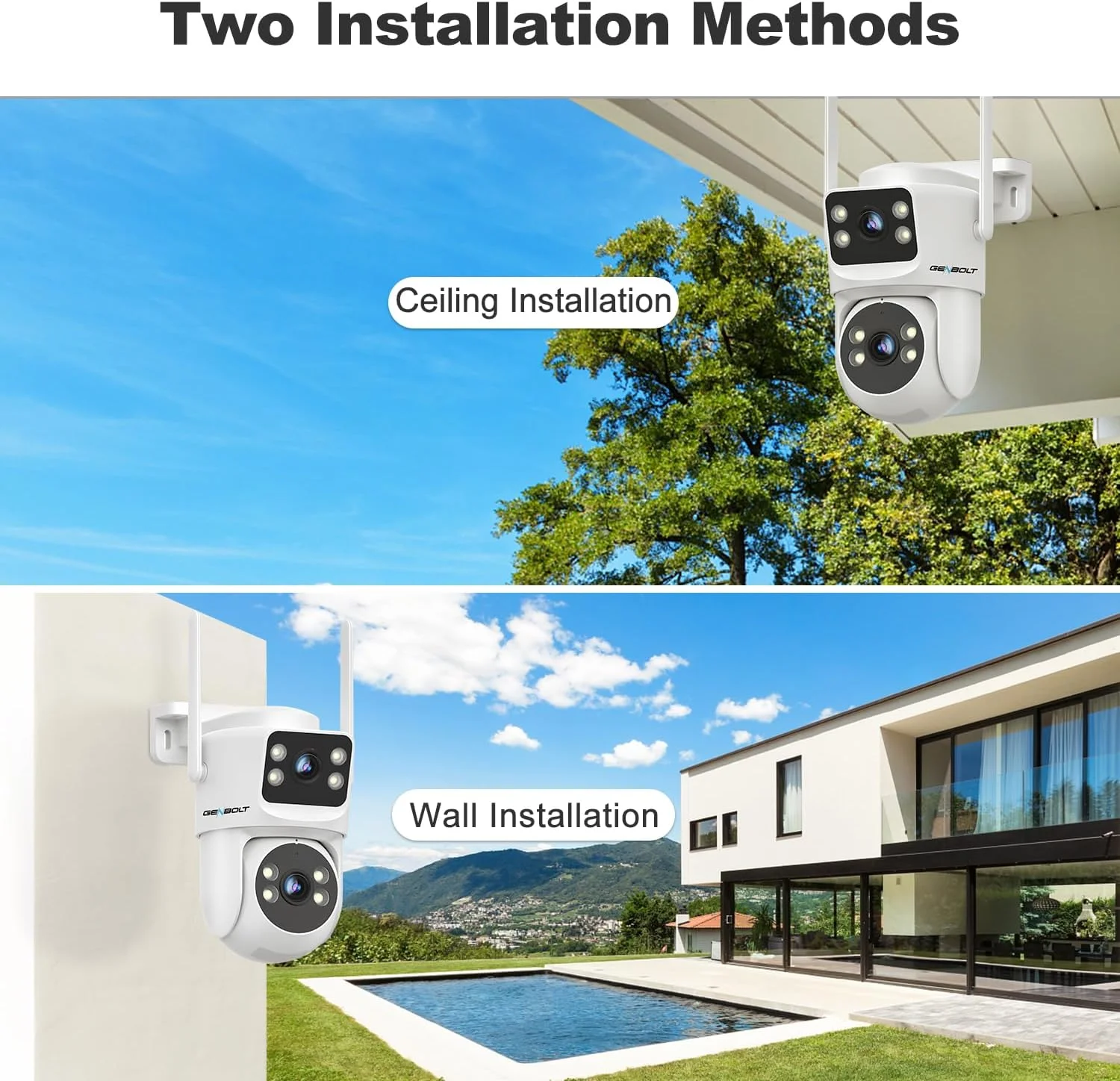 GENBOLT PTZ WiFi Camera Power over Ethernet (PoE) capability for simplified installation