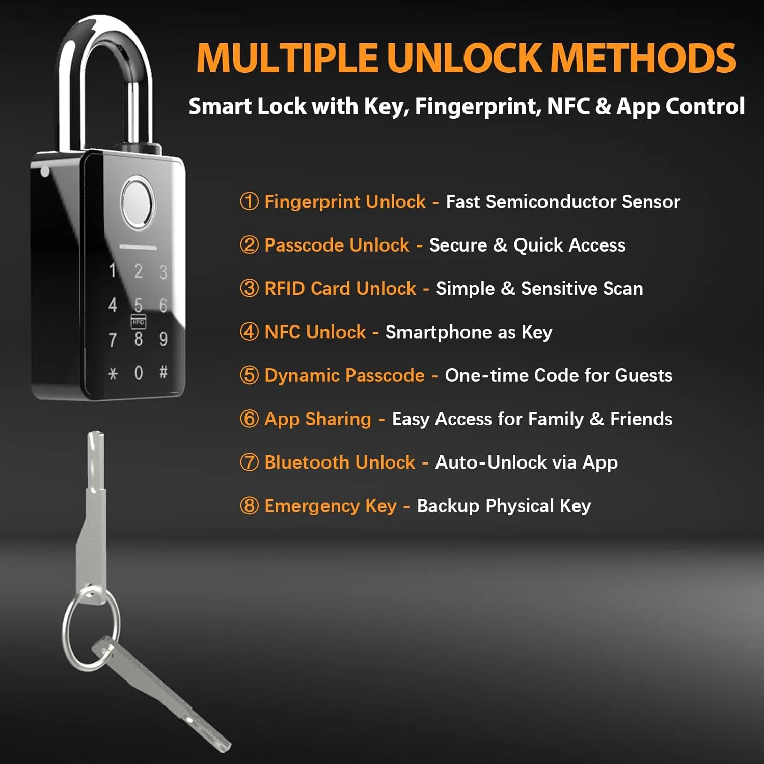 Screenshot of the Tuya app interface for managing the smart padlock