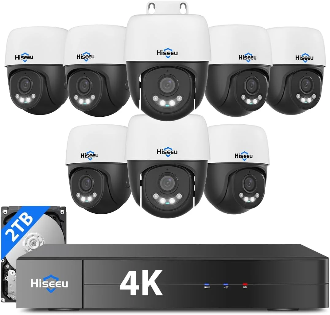 Hiseeu 4K PoE security camera system capturing high-resolution footage