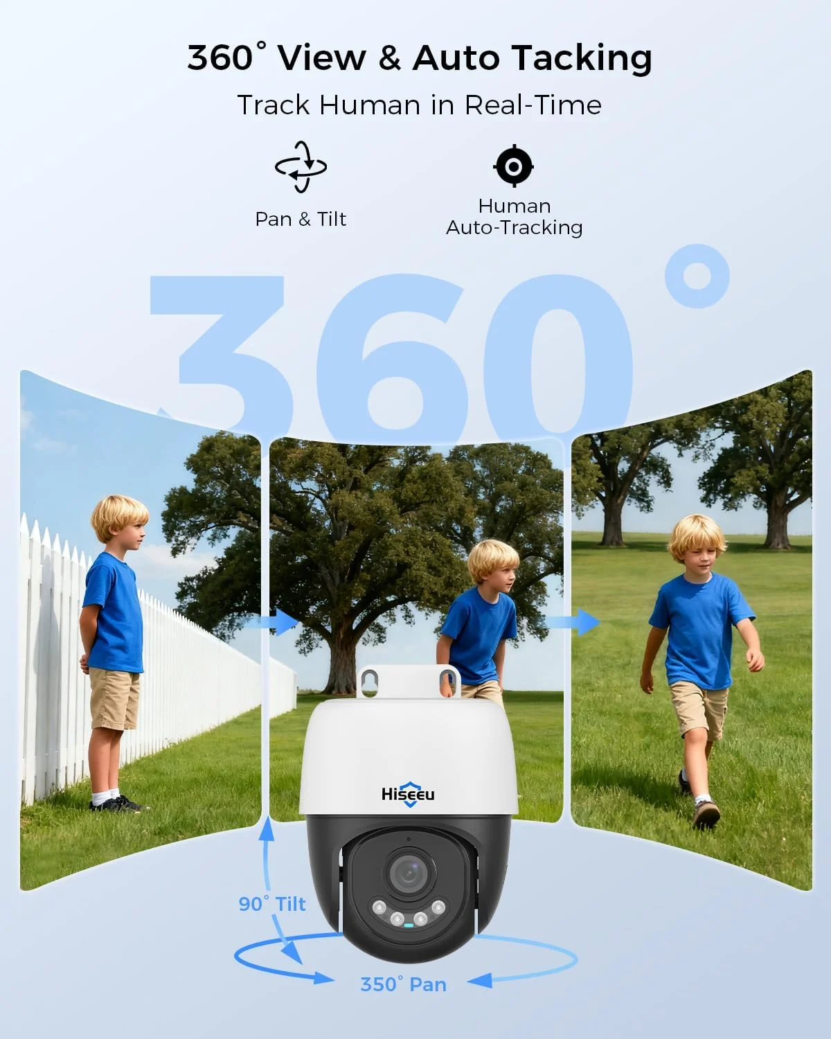 Hiseeu 4K PTZ security camera with AI human auto-tracking feature