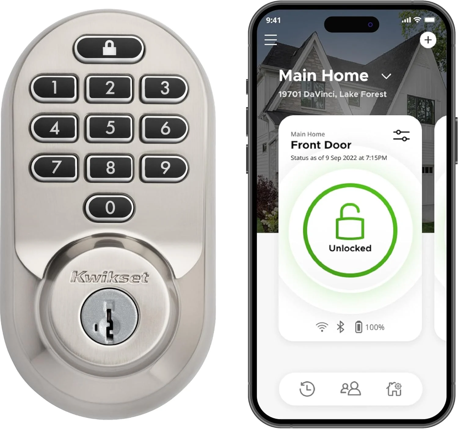 Kwikset Halo Wi-Fi Smart Lock installed on a wooden door
