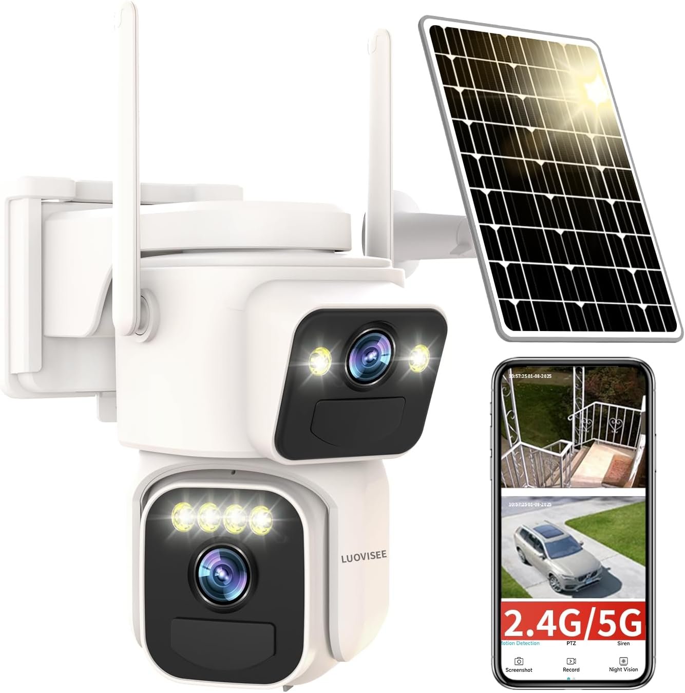 Luovisee Dual Lens Solar Camera