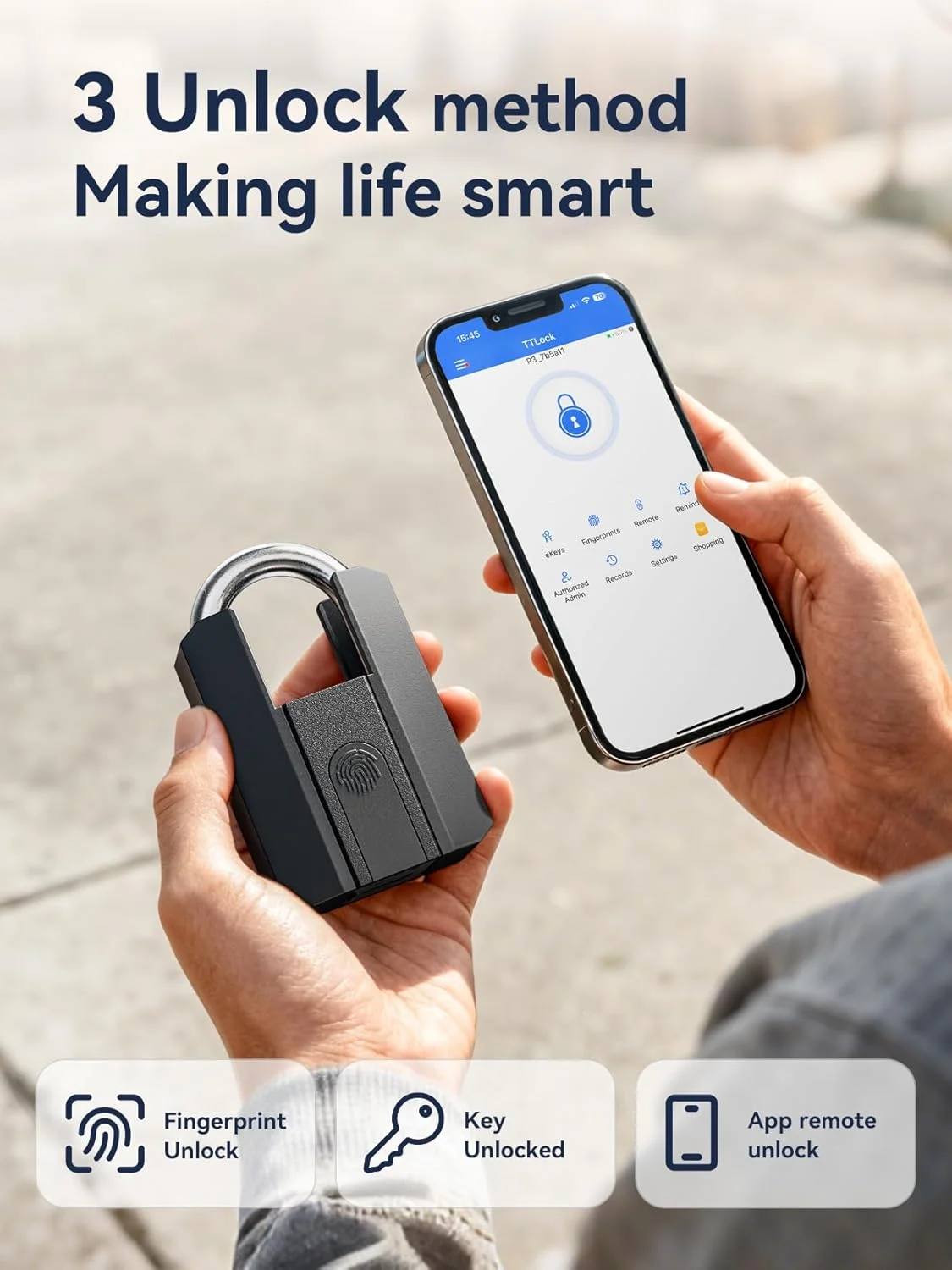 NexusLab Fingerprint Padlock displaying its USB Type-C charging port
