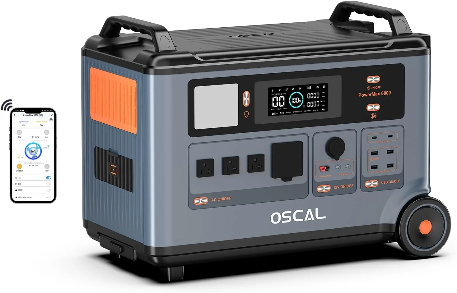 OSCAL PowerMax 6000 front view showcasing its robust design