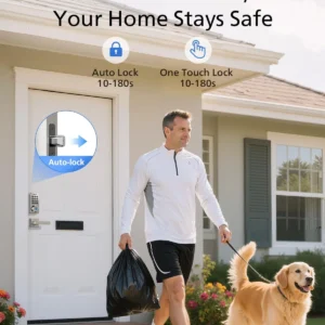 Philips Wi-Fi Door Lock, WiFi Smart Lock Keyless Entry Deadbolt for Front Door, Remote Control, Built-in WiFi, APP Fingerprint Passcode Unlock, Auto Locking