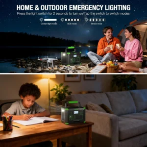 Portable Power Station 1000W, 999Wh Solar Generator, Pure Sine Wave AC Outlet with PD 60W USB-C Fast Charging, Outdoor Camping RV Van Home Backup Off-Grid Living view 7