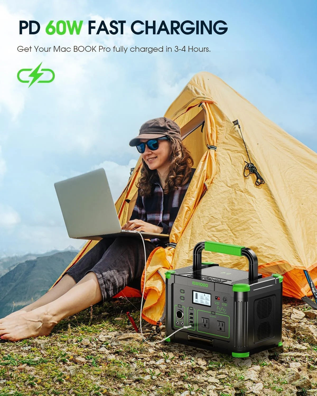 Durable casing and design of the Portable Power Station 1000W for outdoor and emergency use
