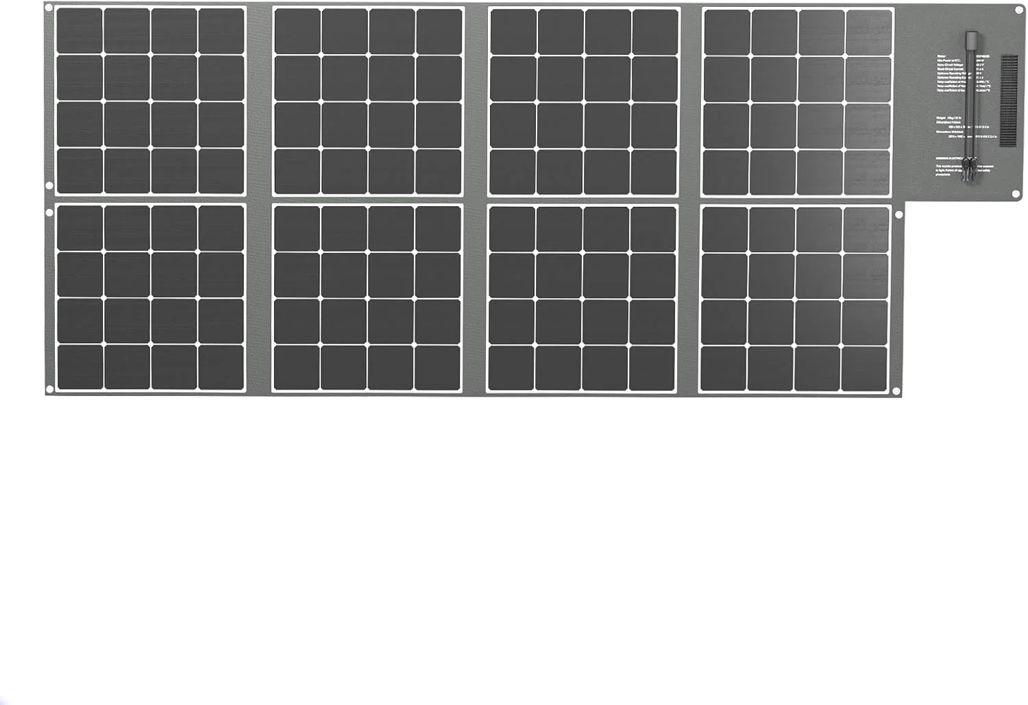 Renogy 400W portable solar panel unfolded, showcasing its multiple photovoltaic cells.