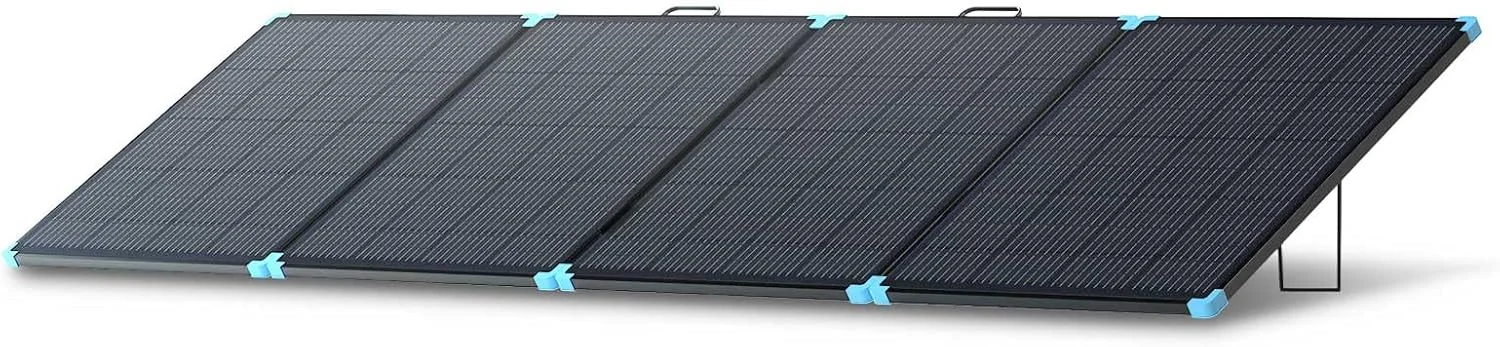 Renogy 400W Portable Solar Panel Suitcase unfolded, showcasing its solar cells