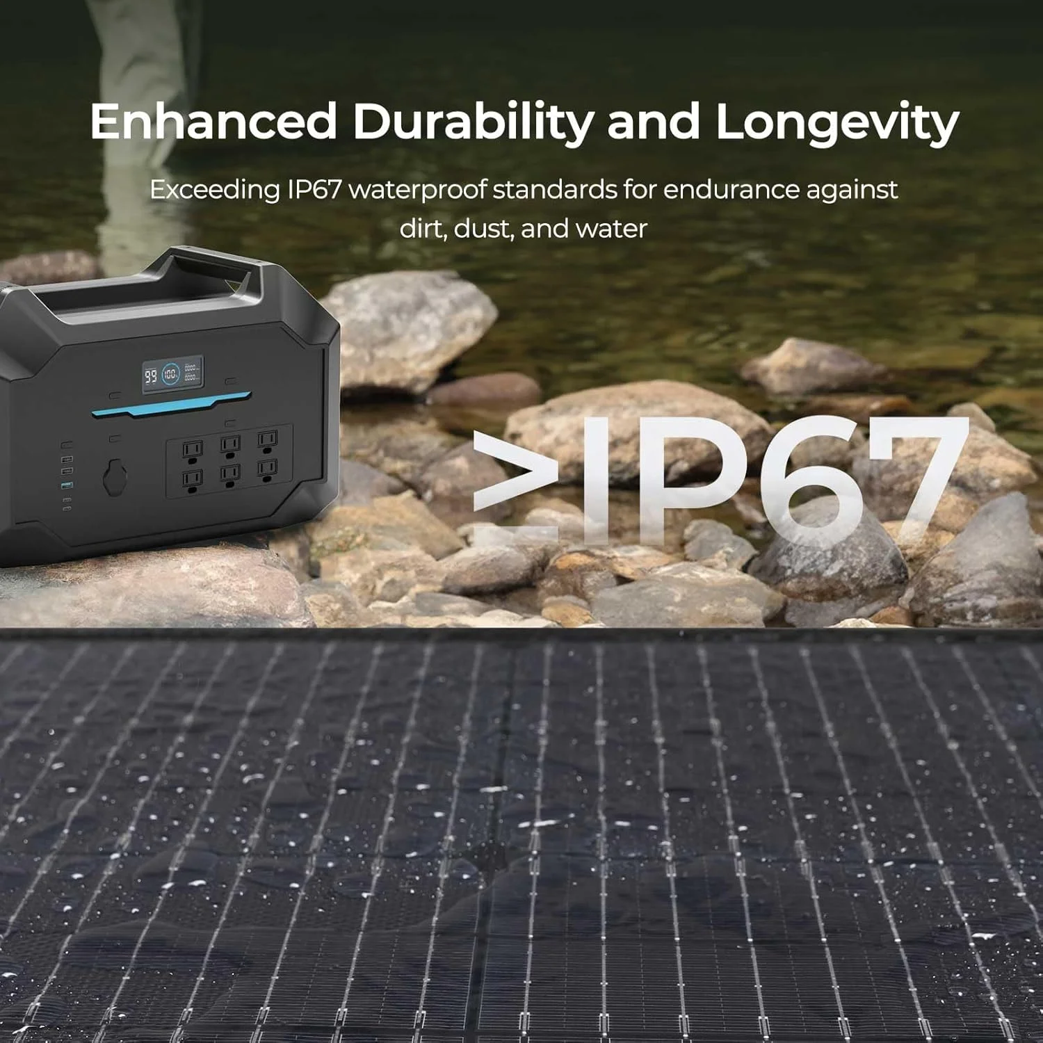 The Renogy 400W Portable Solar Panel Suitcase folded for transport, showing its carry case