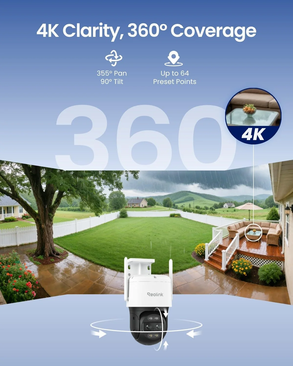 Reolink TrackMix WiFi 4K PTZ supporting dual-band WiFi for stable connection