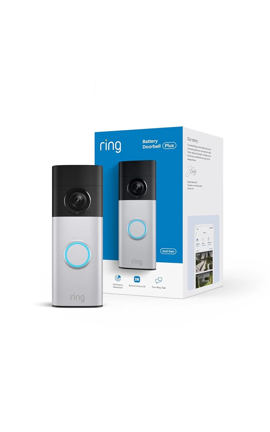 Ring Battery Doorbell Plus Enhanced Digital Zoom