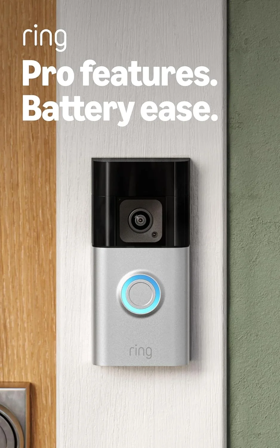 Ring Battery Doorbell Pro with 1536p HD+ Head-to-Toe video capture