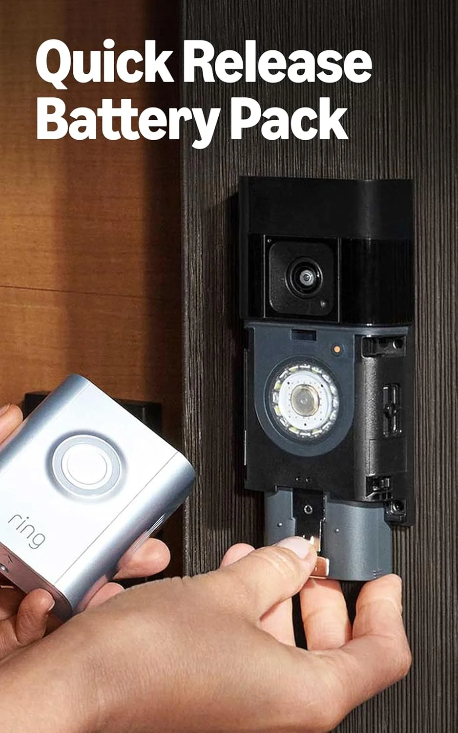 Close-up of Ring Battery Doorbell Pro's exterior design