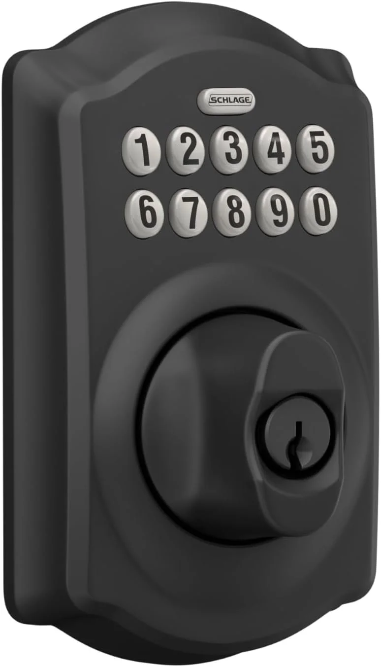 Close-up of Schlage BE365 CAM 622 keypad buttons