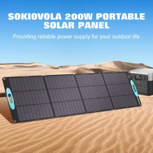SOKIOVOLA 200W Portable Solar Panels for Power Station, IP68 Waterproof ETFE Foldable Solar Panel Kit 25% High Conversion Efficiency Solar Panel for Camping Outdoor RV Blackout view 7