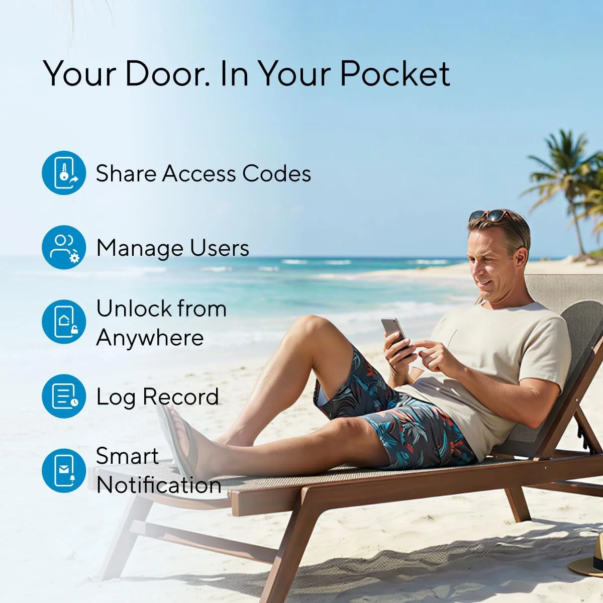 ULTRALOQ U-Bolt WiFi installed on a modern front door