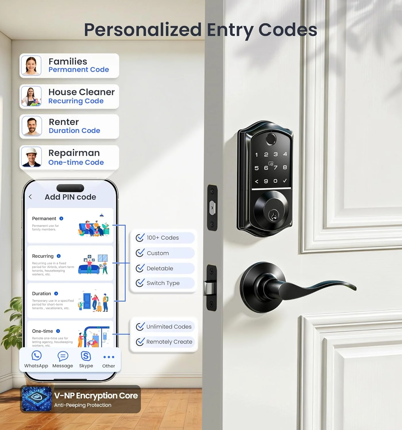 Veise VE017-L smart lock connected to a gateway for smart home integration