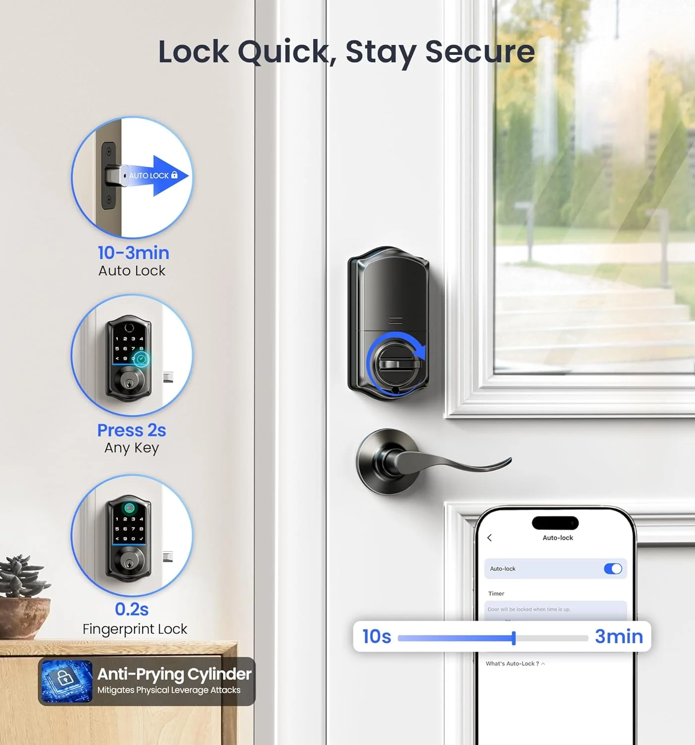 Veise VE017-L smart lock on a residential exterior door