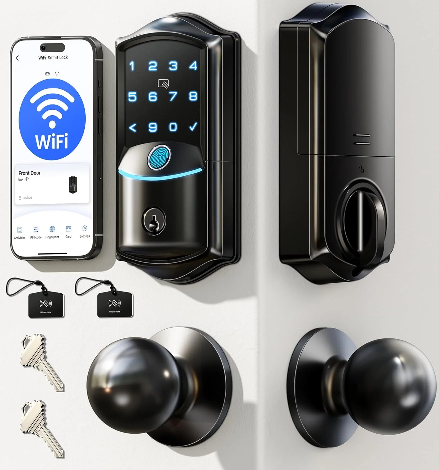 Veise VE027-K smart lock showing its sleek design