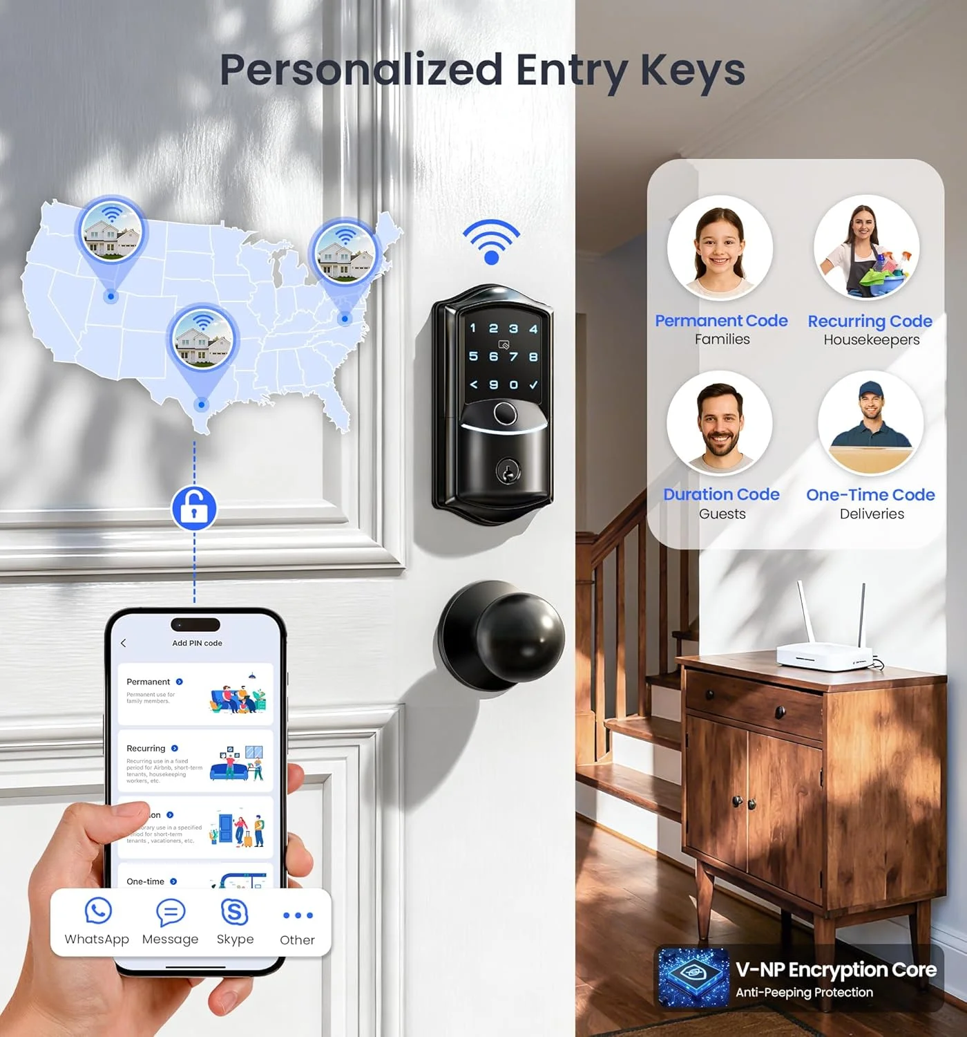 Veise VE027-K smart lock with its weather-resistant exterior