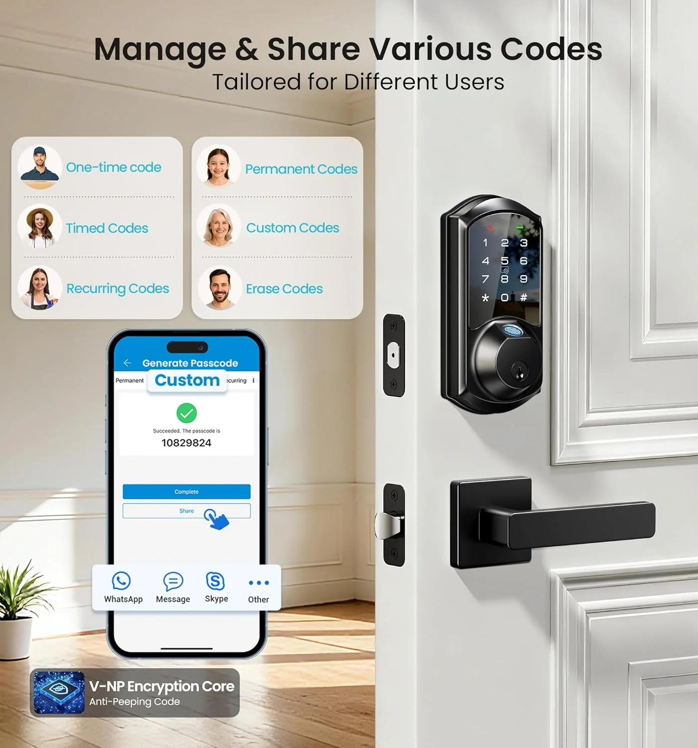 Veise VE07-L mobile app interface showing user management