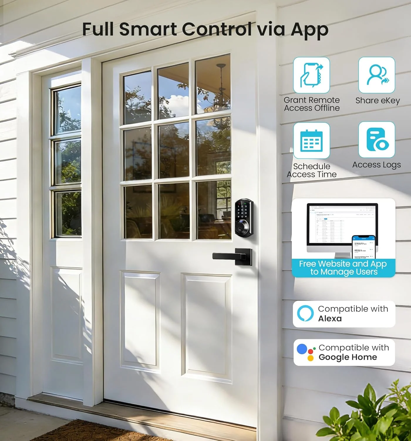 Veise VE07-L installed on a door, showcasing its weather resistance