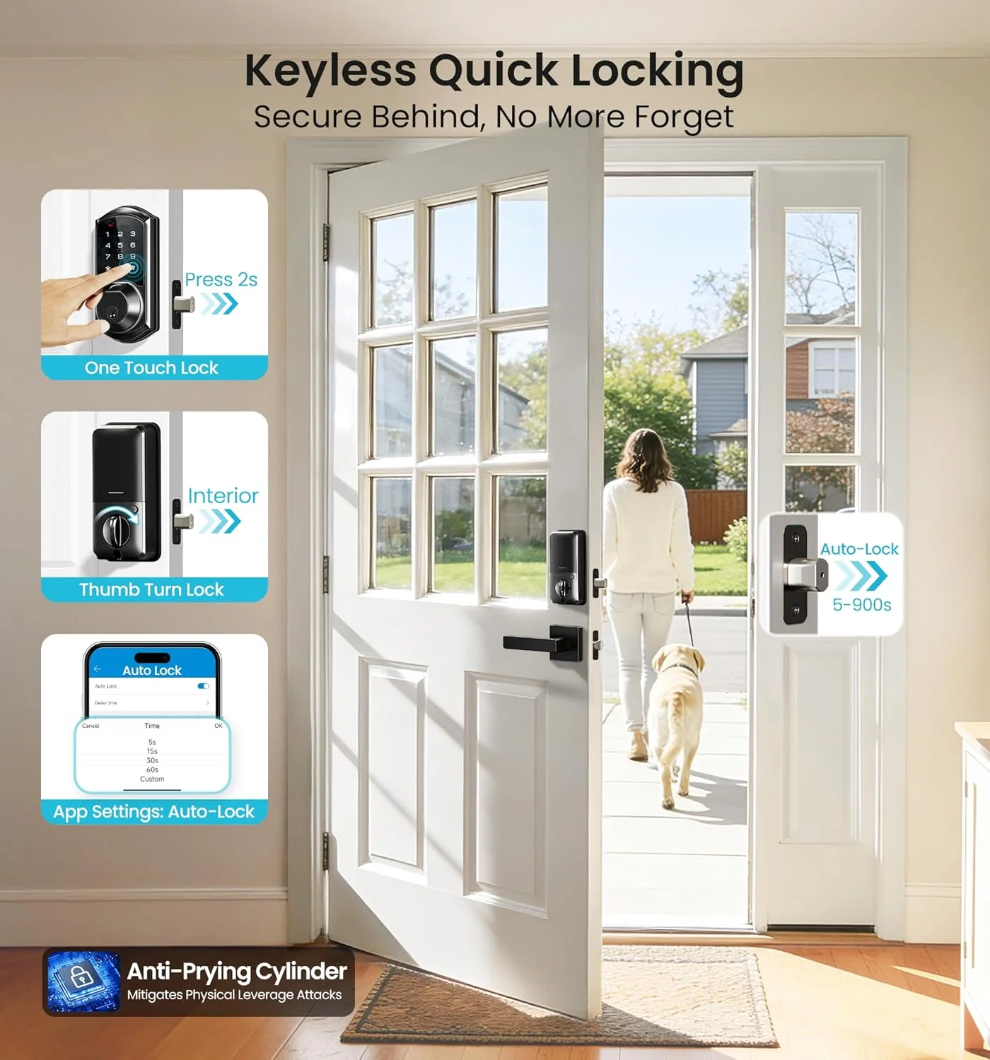 Package contents of the Veise VE07-L smart lock