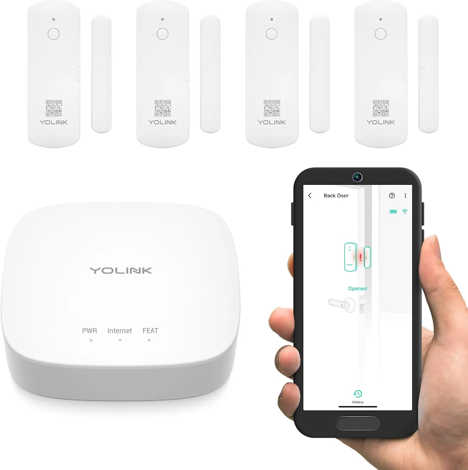 YoLink LoRa Smart Door Sensor Starter Kit components