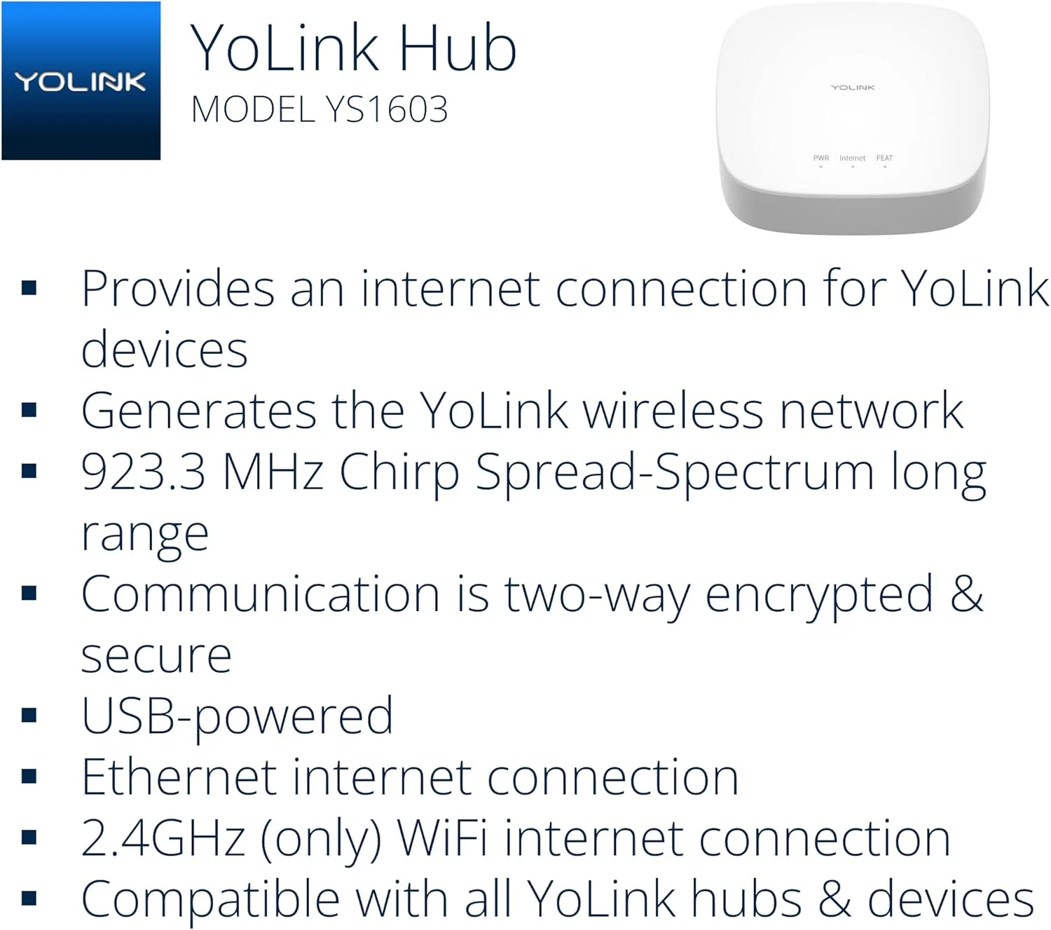 YoLink Hub connecting to Wi-Fi and power