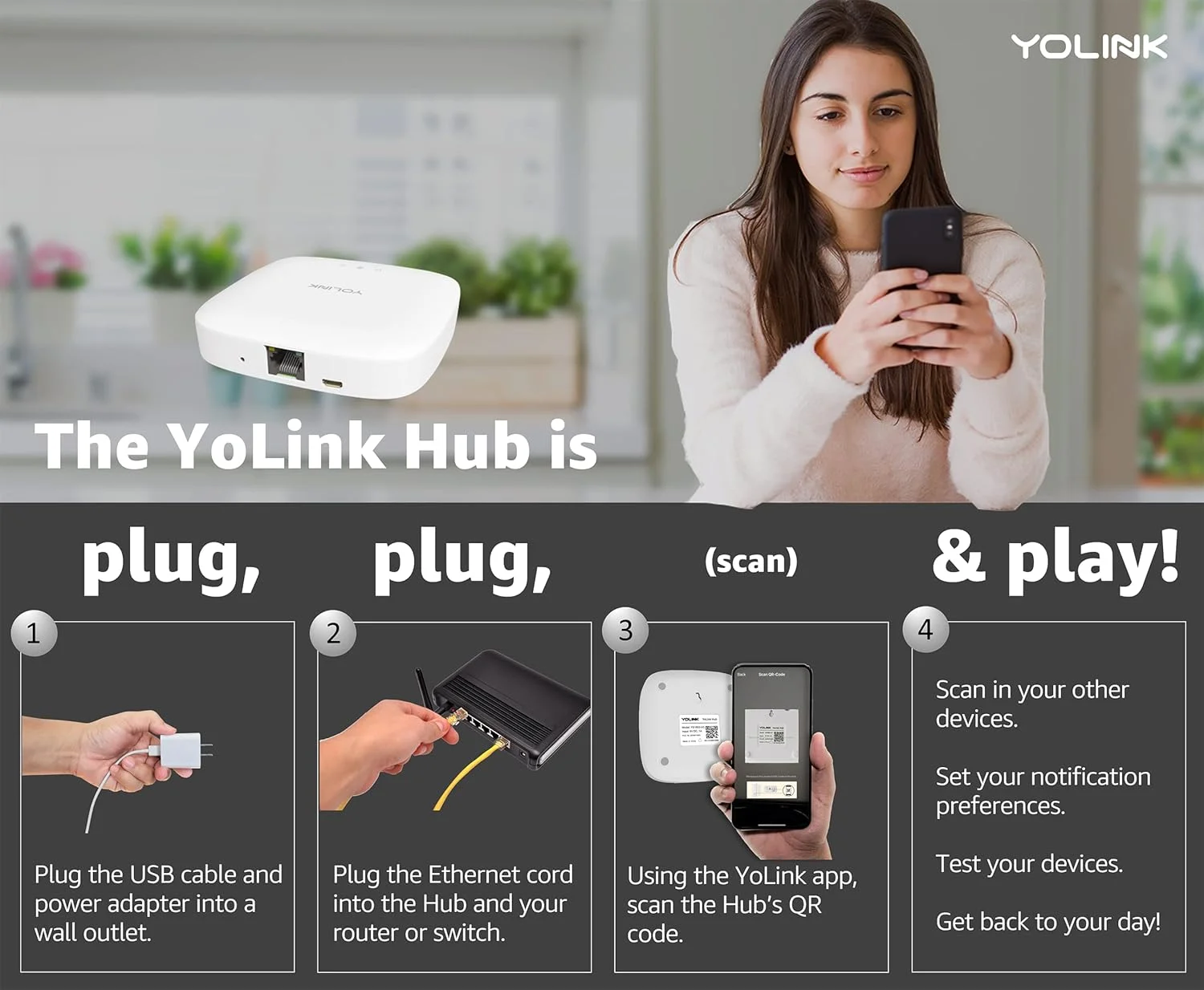 YoLink door sensors on various types of doors