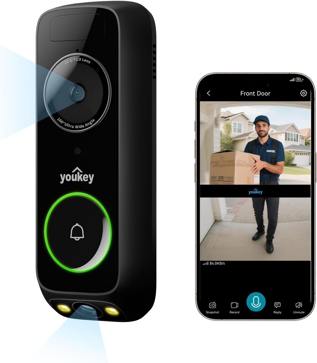 youkey Doorbell Camera Dual-cam
