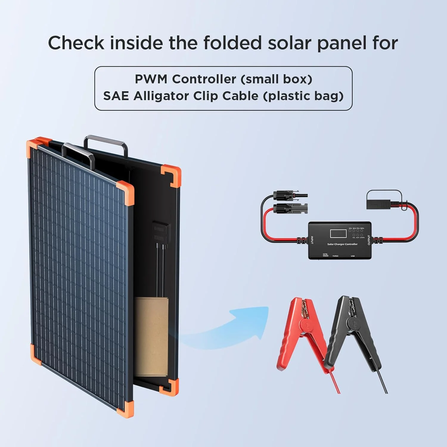 Close-up of the ZOUPW 100W Portable Solar Panel surface texture and cells