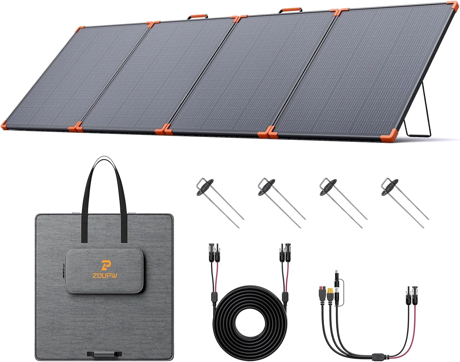 ZOUPW 350W Portable Solar Panel close-up of N-Type cells
