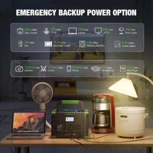 1000W Portable Power Station, 999Wh Solar Generator Backup Battery with Pure Sine Wave, Solar/AC/Car Chargable for Camping, RV, Home Emergency & Outdoor Adventures view 3