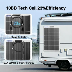 100W 12V Flexible Solar Panel 9BB Monocrystalline Cell 12 Volt Semi-Flexible for Marine RV Trailer Boat Cabin Van Car Uneven Surfaces 12V Battery Charge view 3
