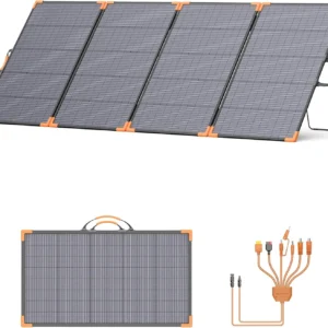 400W Bifacial Portable Solar Panel, 33V Lightweight Foldable Solar Charger for Power Station, IP68 Waterproof High Efficiency with Adjustable Kickstands for Camping RVs Home Backup view 1