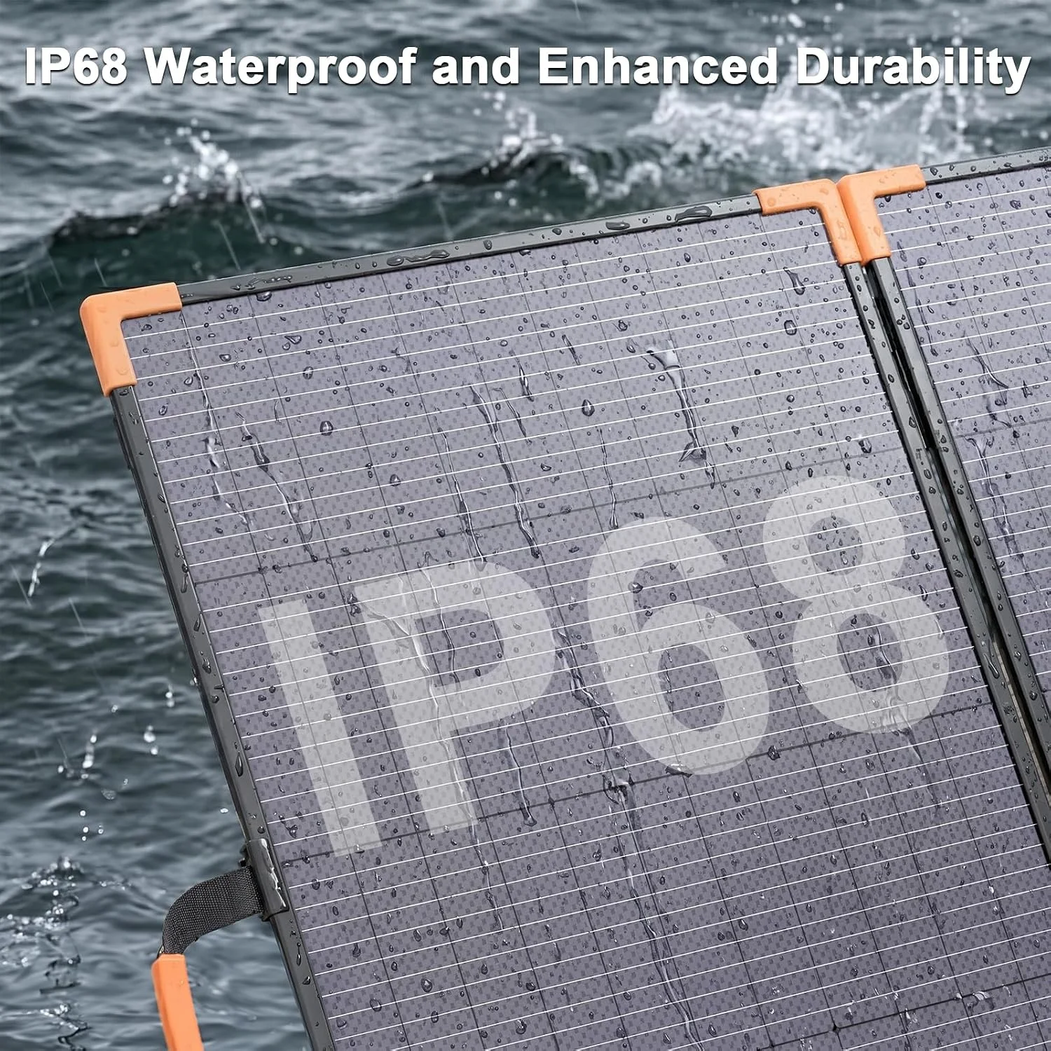 Folded portable solar panel in carrying position